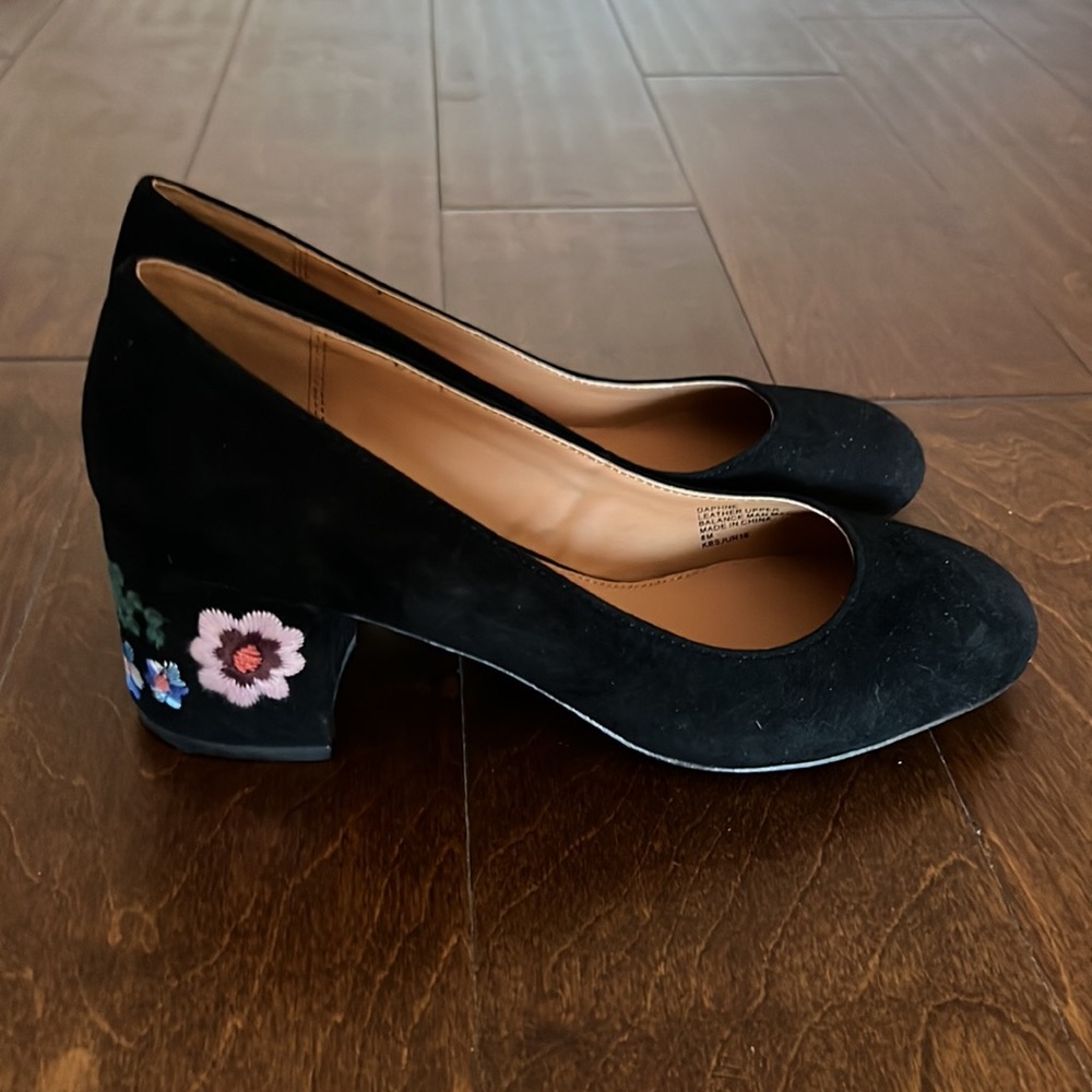 Nanette Lepore black suede block heel pump